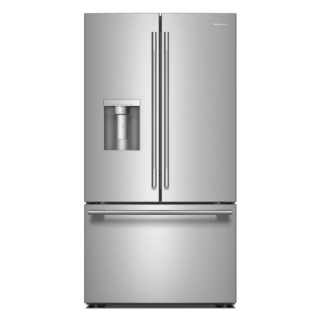 KitchenAid Standard-Depth 30.52-cu ft 3-Door 36-in French Door Refrigerator with Ice Maker with Water Dispenser (PrintShield Stainless), KRFF436SPS *JR2512, Retail: $3,299.00, FINAL PRICE: $1,799.99 + TAX