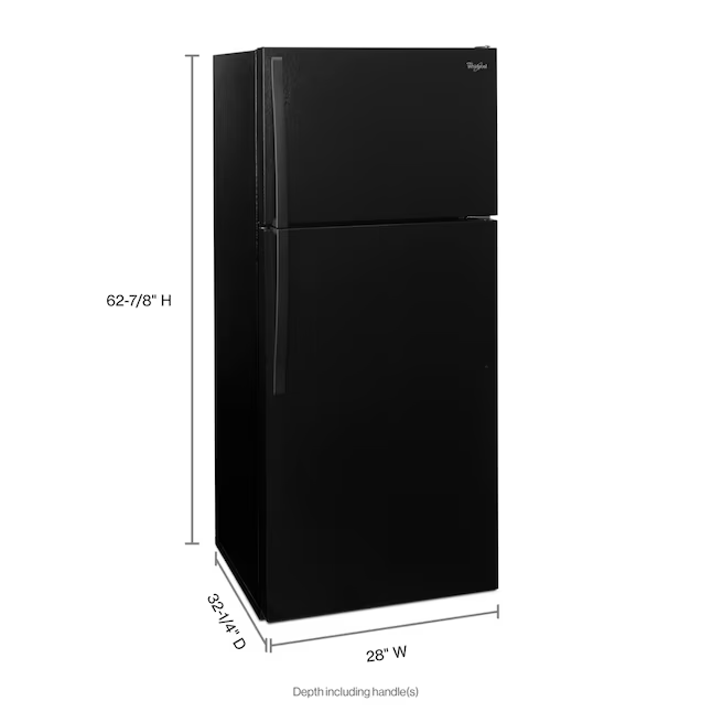 Whirlpool 14.3-cu ft Top-Freezer Refrigerator (Black), WRT314TFDB/03 *JR2509, Retail: $749.00, FINAL PRICE: $429.99 + TAX