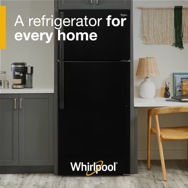 Whirlpool 14.3-cu ft Top-Freezer Refrigerator (Black), WRT314TFDB/03 *JR2509, Retail: $749.00, FINAL PRICE: $429.99 + TAX