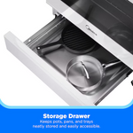 Midea 30-in 4 burners 6.1-cu ft Freestanding Natural Gas Range (White), MGR30S2AWW *HD2509, Retail: $849.00, FINAL PRICE: $479.99 + TAX