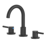 Project Source Matte Black Widespread 2-handle WaterSense Mid-arc Residential Handle Bathroom Sink Faucet with Drain