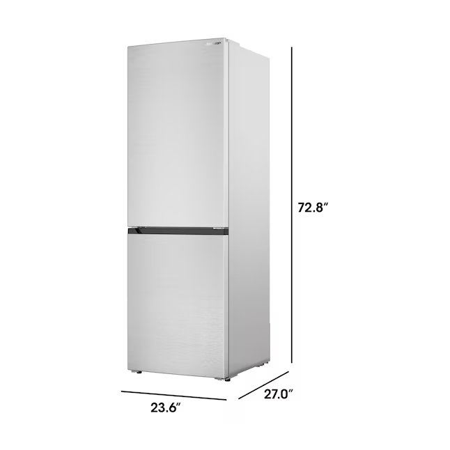 Sharp 11.5-cu ft Standard-Depth 24-in Bottom-Freezer Refrigerator (Stainless Steel), SJB1255GS *JR2510, Retail: $1,649.99, FINAL PRICE: $699.99 + TAX