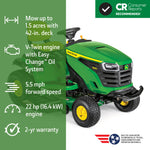 John Deere S130 42-in 22 -HP V-twin Gas Lawn tractor