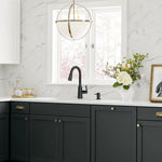 Moen Edwyn Matte Black Single Handle Deck-mount Pull-down Kitchen Faucet with Sprayer (Includes Deck Plate) (Includes Soap Dispenser)