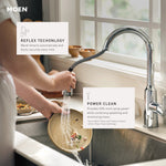 Moen Edwyn Brushed Gold Single Handle Deck-mount Pull-down Kitchen Faucet with Sprayer (Includes Deck Plate) (Includes Soap Dispenser)