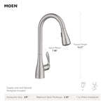 Moen Georgene Spot Resist Stainless Single Handle Deck-mount Pull-down Kitchen Faucet with Sprayer (Includes Deck Plate)