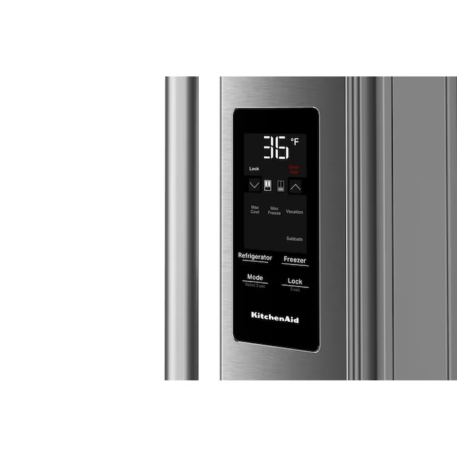 KitchenAid Standard-Depth 30.52-cu ft 3-Door 36-in French Door Refrigerator with Ice Maker with Water Dispenser (PrintShield Stainless), KRFF436SPS *JR2512, Retail: $3,299.00, FINAL PRICE: $1,799.99 + TAX