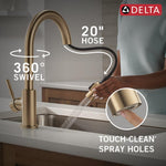 Delta Trask Gold Champagne Bronze Single Handle Deck-mount Pull-down Kitchen Faucet with Sprayer (Includes Deck Plate)