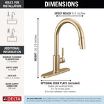 Delta Trask Gold Champagne Bronze Single Handle Deck-mount Pull-down Kitchen Faucet with Sprayer (Includes Deck Plate)