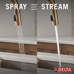 Delta Trask Gold Champagne Bronze Single Handle Deck-mount Pull-down Kitchen Faucet with Sprayer (Includes Deck Plate)