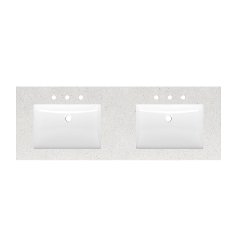 Style Selections Premium Cultured Marble Vanity Tops 61-in Winter Sky Cultured Marble Double Sink