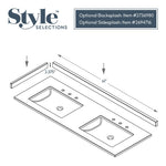 Style Selections Premium Cultured Marble Vanity Tops 61-in Winter Sky Cultured Marble Double Sink