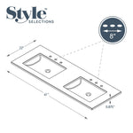Style Selections Premium Cultured Marble Vanity Tops 61-in Winter Sky Cultured Marble Double Sink