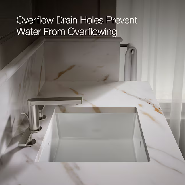 KOHLER Verticyl Vitreous China 15.63-in Undermount Rectangular Modern White Bathroom Sink, R2882-0 *JR2510, Retail: $179.00, FINAL PRICE: $99.99 + TAX