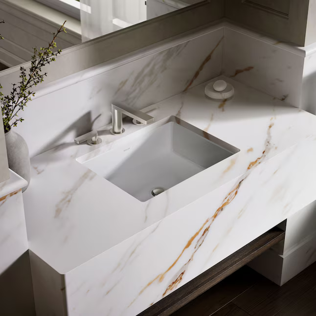 KOHLER Verticyl Vitreous China 15.63-in Undermount Rectangular Modern White Bathroom Sink, R2882-0 *JR2510, Retail: $179.00, FINAL PRICE: $99.99 + TAX
