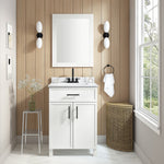 Style Selections Dolton 24-in True White Undermount Single Sink Bathroom Vanity with White Engineered Stone Top (Fully Assembled)