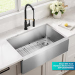 Kraus Standart PRO Farmhouse apron front 33-in x 21-in Stainless steel Single bowl 16 -Gauge Kitchen Sink,  KHF410-33, FINAL PRICE: $349.99 + TAX
