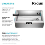 Kraus Standart PRO Farmhouse apron front 33-in x 21-in Stainless steel Single bowl 16 -Gauge Kitchen Sink,  KHF410-33, FINAL PRICE: $349.99 + TAX