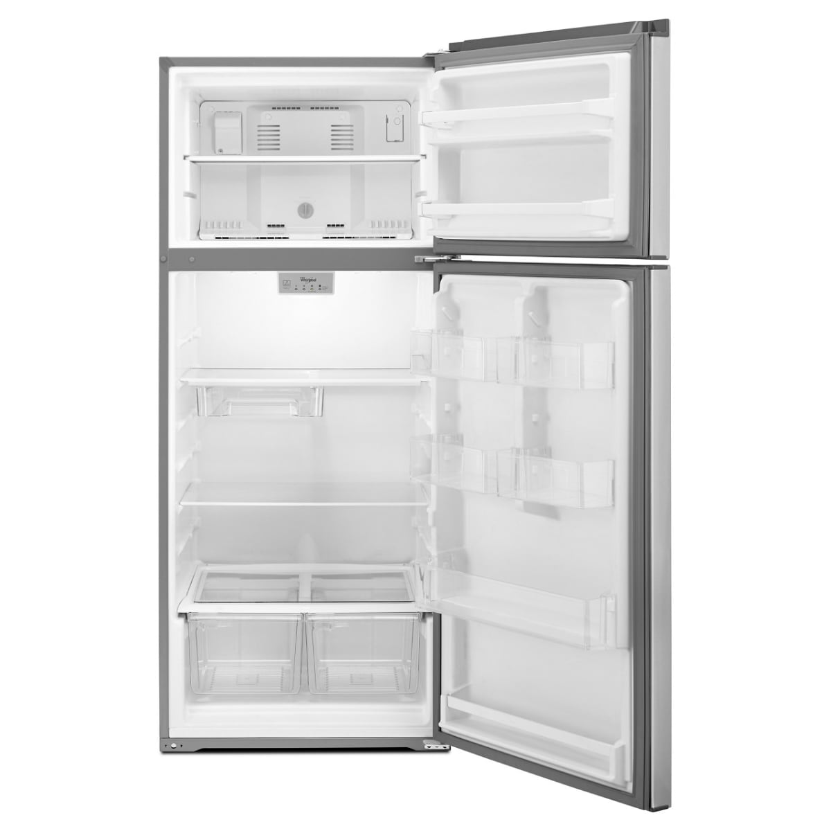 Whirlpool Flexible Storage Bin 17.6-cu ft Standard-Depth 28-in Wide Top-Freezer Refrigerator ( Monochromatic