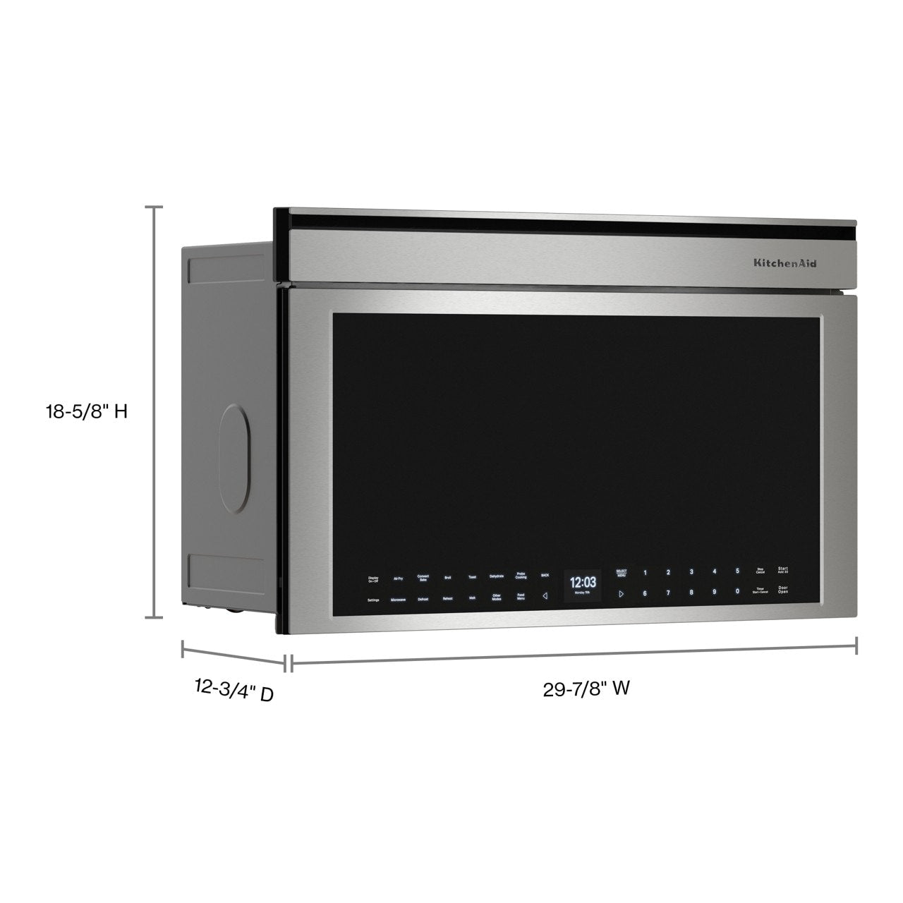 KitchenAid 1.1-cu ft 950 -Watt 29.87-in Air Fry Built-In Microwave (PrintShield Stainless)
