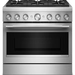 KitchenAid 36-in Standard 6 burners Air Fry Convection Oven Slide-In Dual Fuel Range ( Stainless Steel )