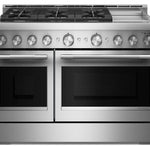 KitchenAid 48-in 6 burners 4.1-cu ft / 2.2-cu ft Air Fry Convection Oven Slide-In Double Oven Gas Range ( Stainless Steel )