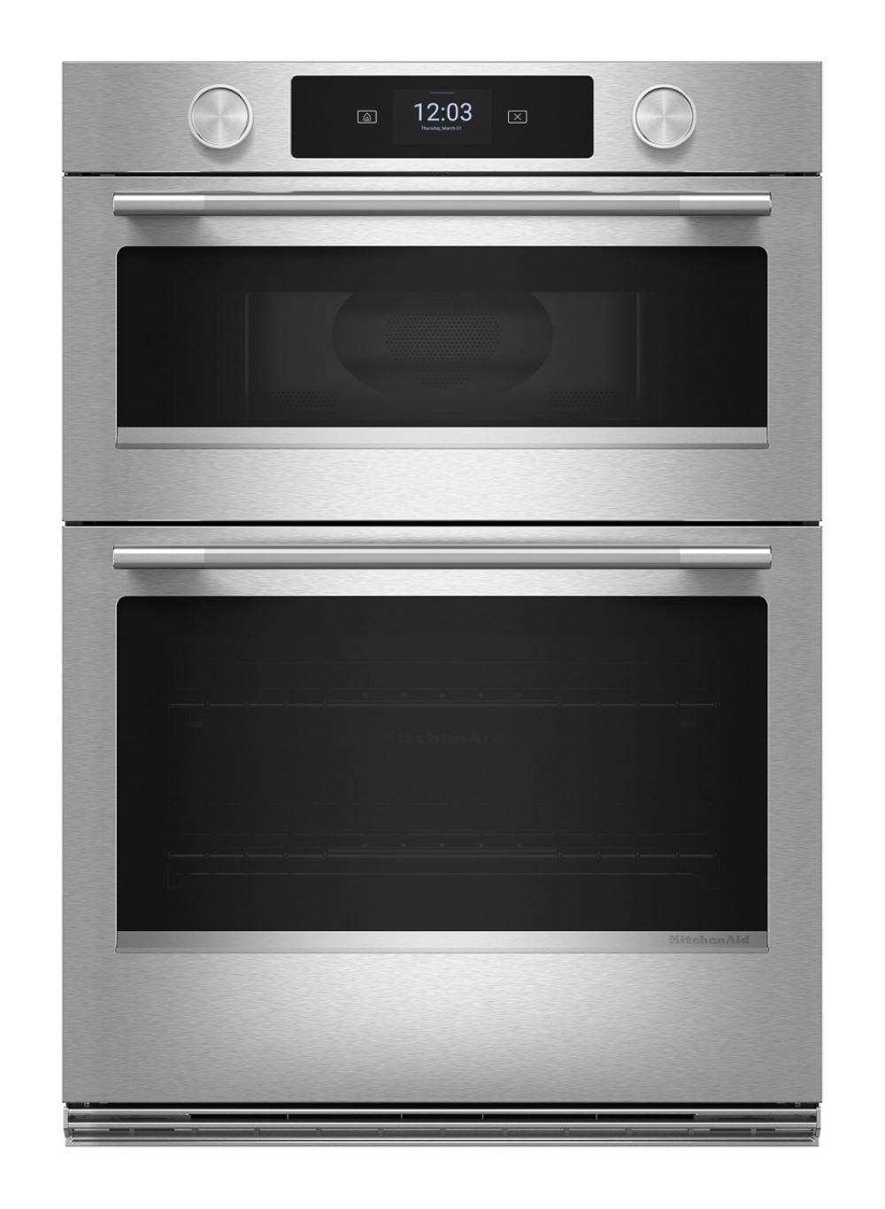 KitchenAid 27 inch Self + Steam Cleaning Air Fry Smart Compatible Microwave Wall Oven Combo ( PrintShield Stainless )