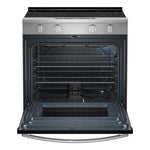 Whirlpool 30-in Glass Top 4 burners 5.3-cu ft Slide-In Electric Range ( Stainless Steel )