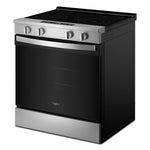 Whirlpool 30-in Glass Top 4 burners 5.3-cu ft Slide-In Electric Range ( Stainless Steel )