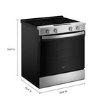 Whirlpool 30-in Glass Top 4 burners 5.3-cu ft Slide-In Electric Range ( Stainless Steel )