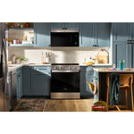 Whirlpool 30-in Glass Top 4 burners 5.3-cu ft Slide-In Electric Range ( Stainless Steel )