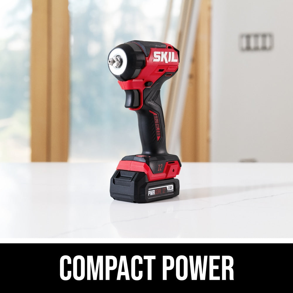 SKIL PWR CORE 12 12-volt Variable Speed Brushless 3/8-in Drive Cordless Impact Wrench (Battery Not Included and Charger Not Included)