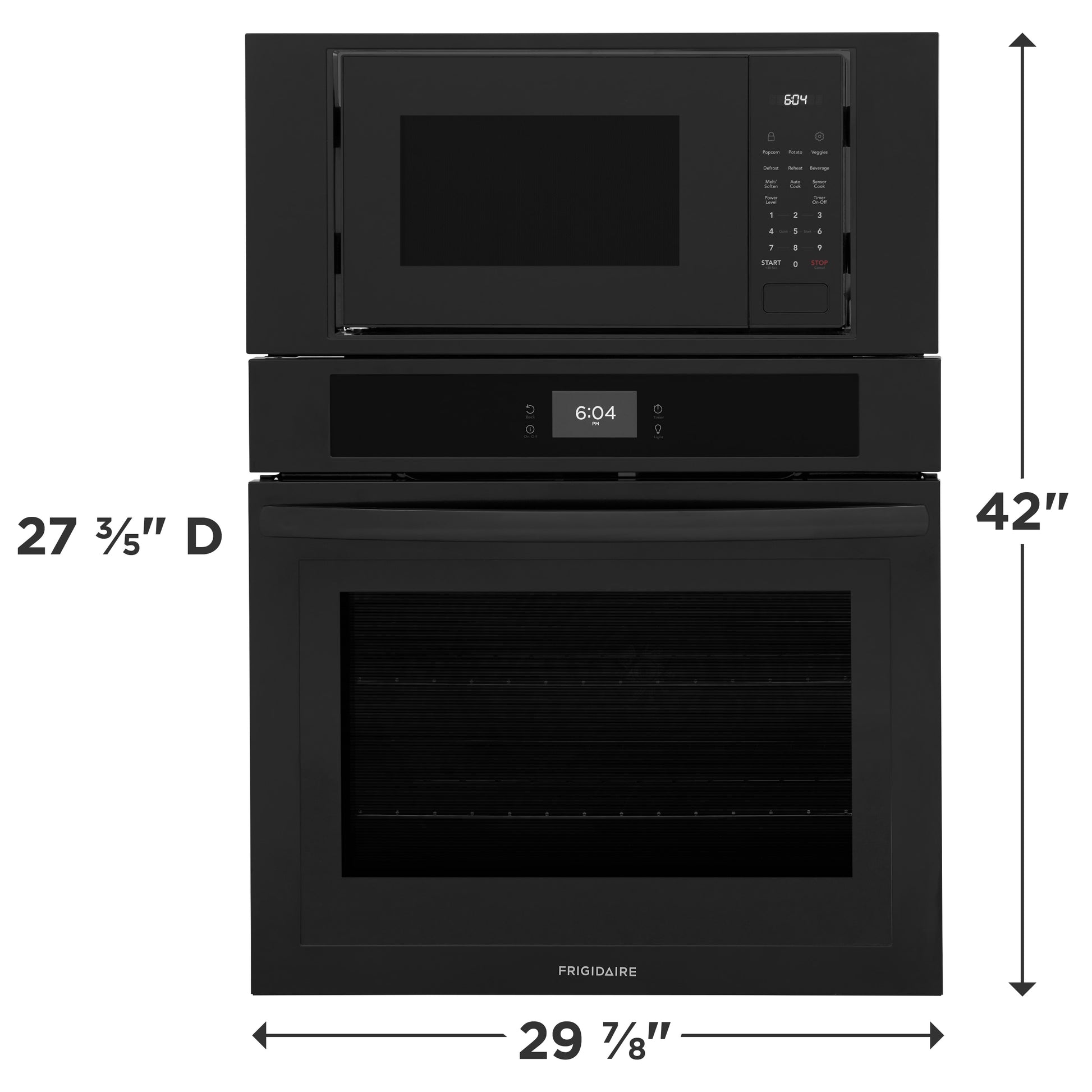 Frigidaire 30 inch Self-cleaning Microwave Wall Oven Combo ( Black )