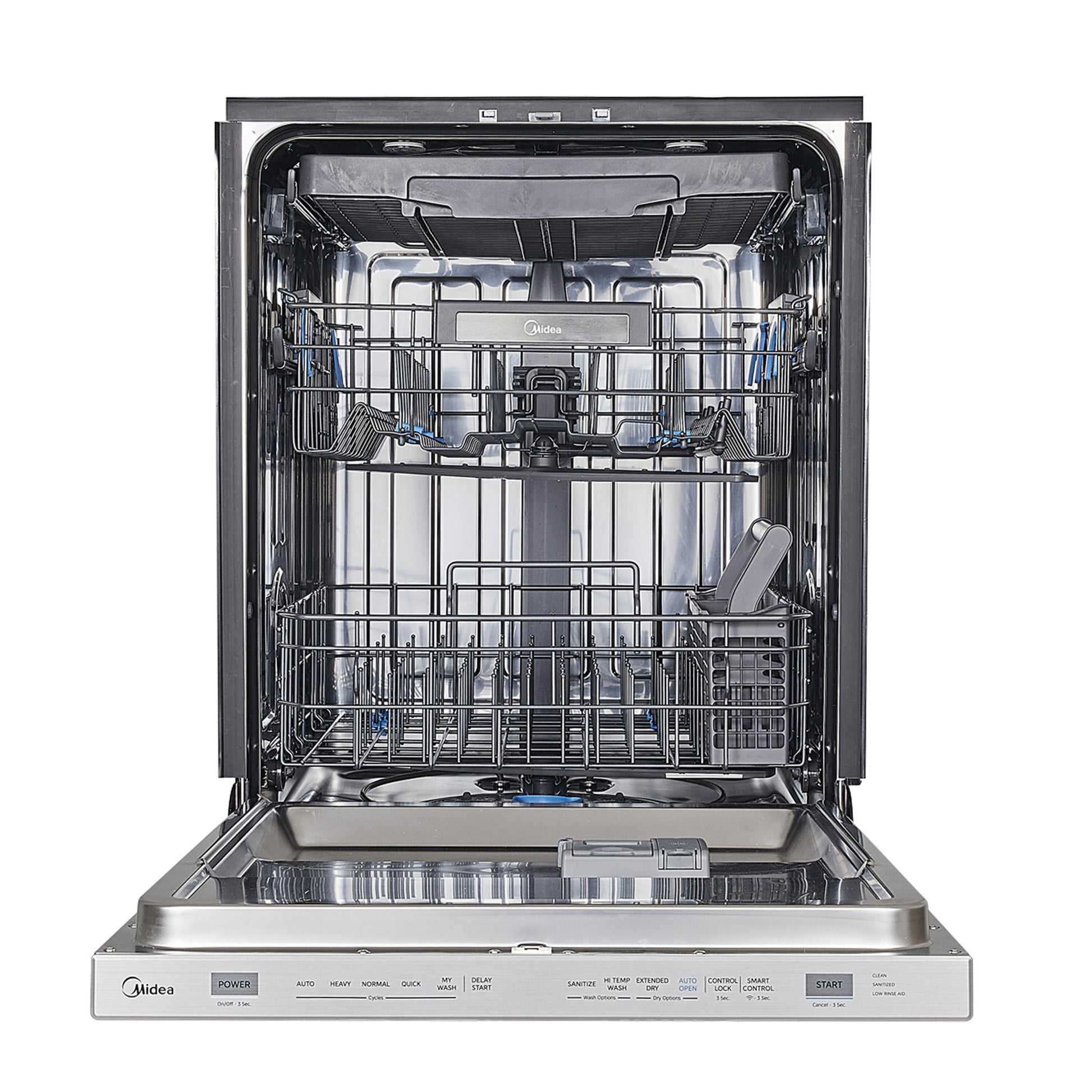 Midea 24-in Top Control Built-in Dishwasher ( Stainless Steel ) With Third Rack, 47-Decibel