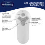 Harbor Breeze Mazon 44-in White LED Flush Mount Ceiling Fan With Light and Remote Control Included