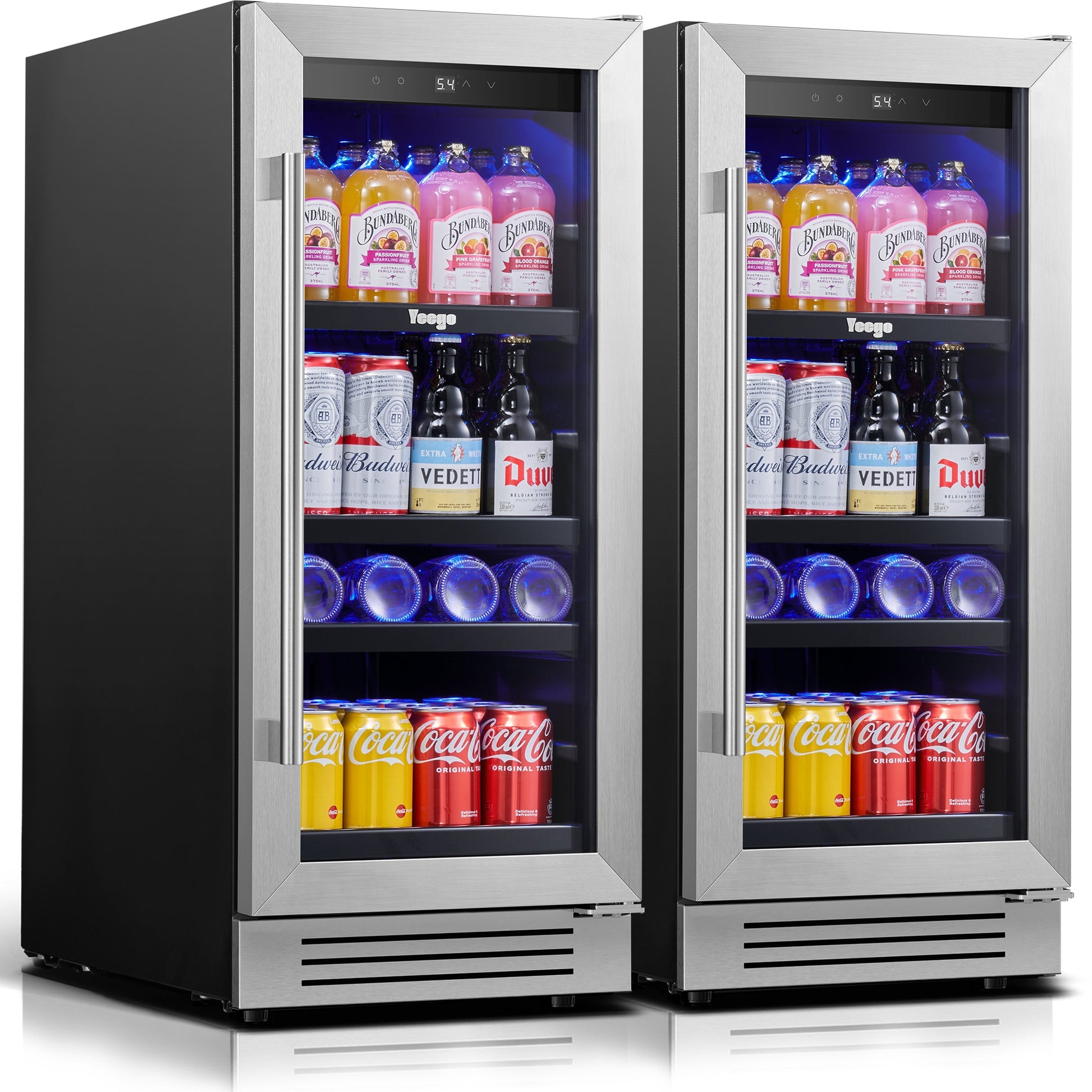 Yeego 30-in W 160 -Can Capacity Stainless Steel Built-in/Freestanding Indoor Beverage Refrigerator with Glass Door, YG-BS15-23, FINAL PRICE: $449.99