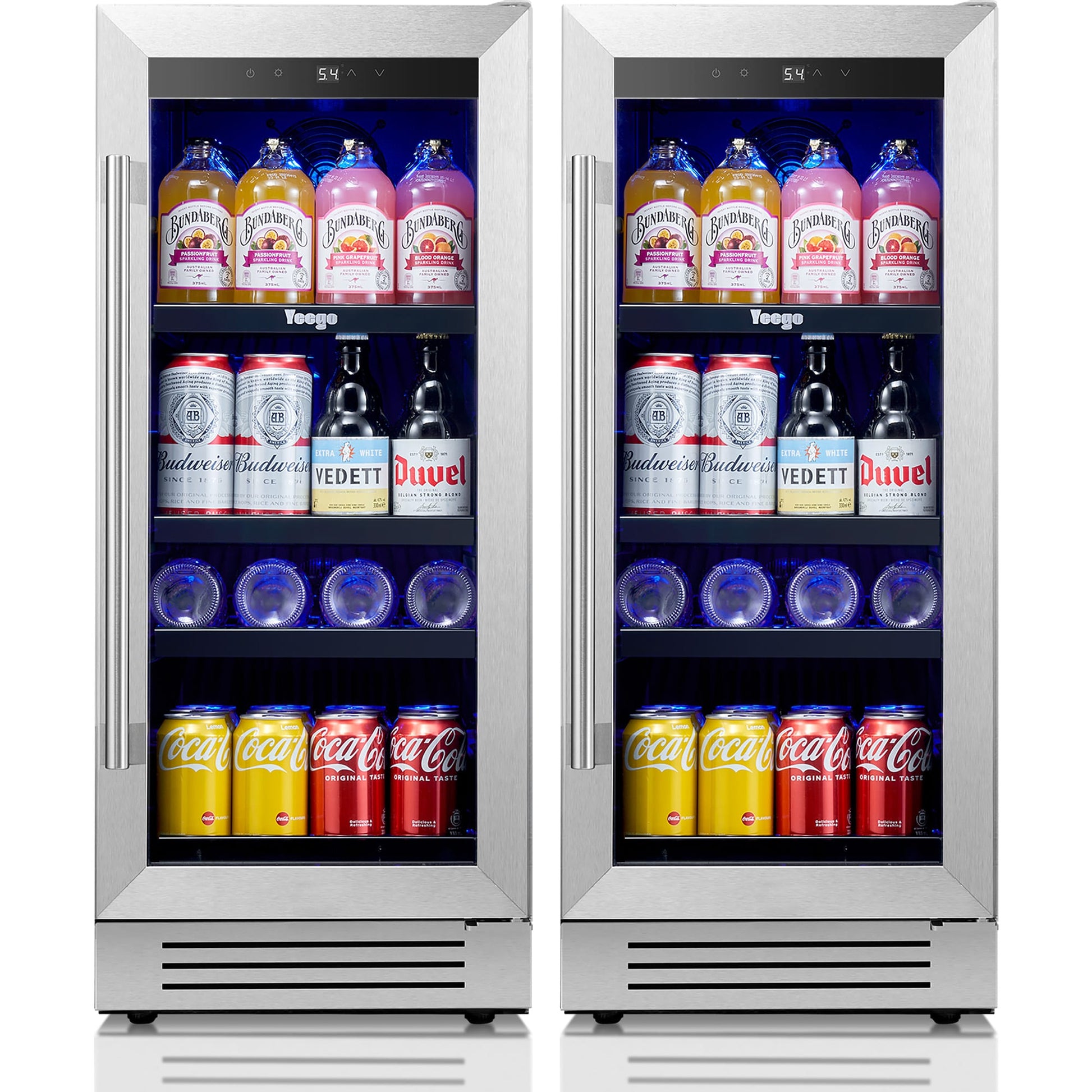 Yeego 30-in W 160 -Can Capacity Stainless Steel Built-in/Freestanding Indoor Beverage Refrigerator with Glass Door, YG-BS15-23, FINAL PRICE: $449.99