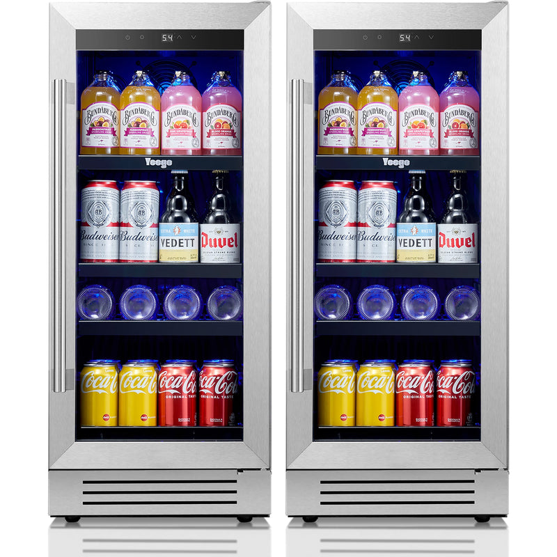 Yeego 30-in W 160 -Can Capacity Stainless Steel Built-in/Freestanding Indoor Beverage Refrigerator with Glass Door, YG-BS15-23, FINAL PRICE: $449.99