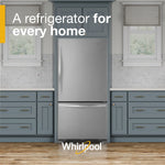Whirlpool 22.07-cu ft Standard-Depth 33.0-in Wide Bottom-Freezer Refrigerator with Ice Maker ( Stainless Steel ) ENERGY STAR Certified