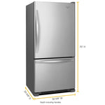 Whirlpool 22.07-cu ft Standard-Depth 33.0-in Wide Bottom-Freezer Refrigerator with Ice Maker ( Stainless Steel ) ENERGY STAR Certified