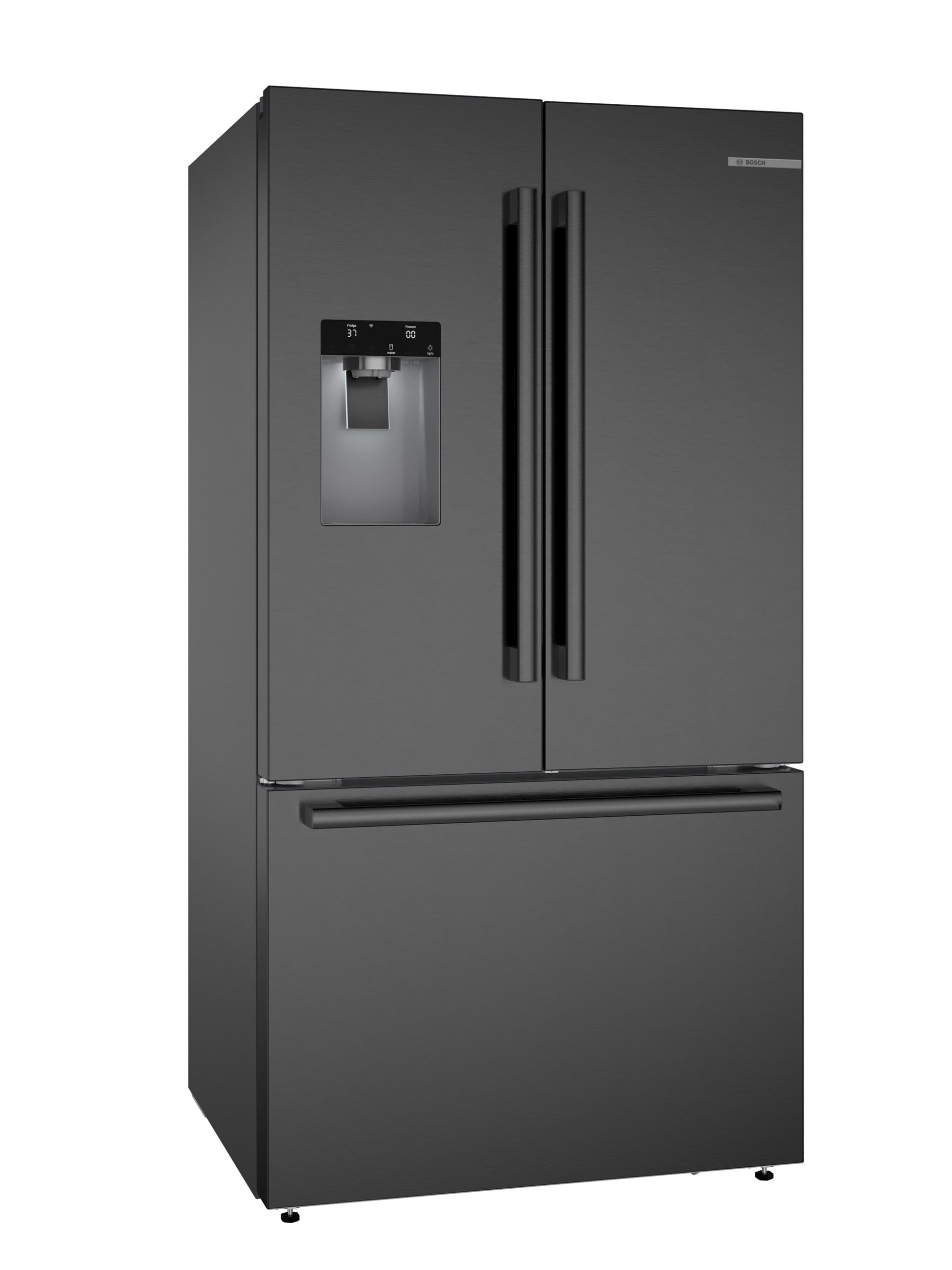 Bosch Standard-Depth 500 Series 26-cu ft 36-in Wide with Ice Maker ( Black Stainless Steel )