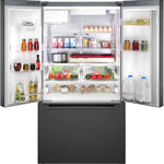 Bosch Standard-Depth 500 Series 26-cu ft 36-in Wide with Ice Maker ( Black Stainless Steel )