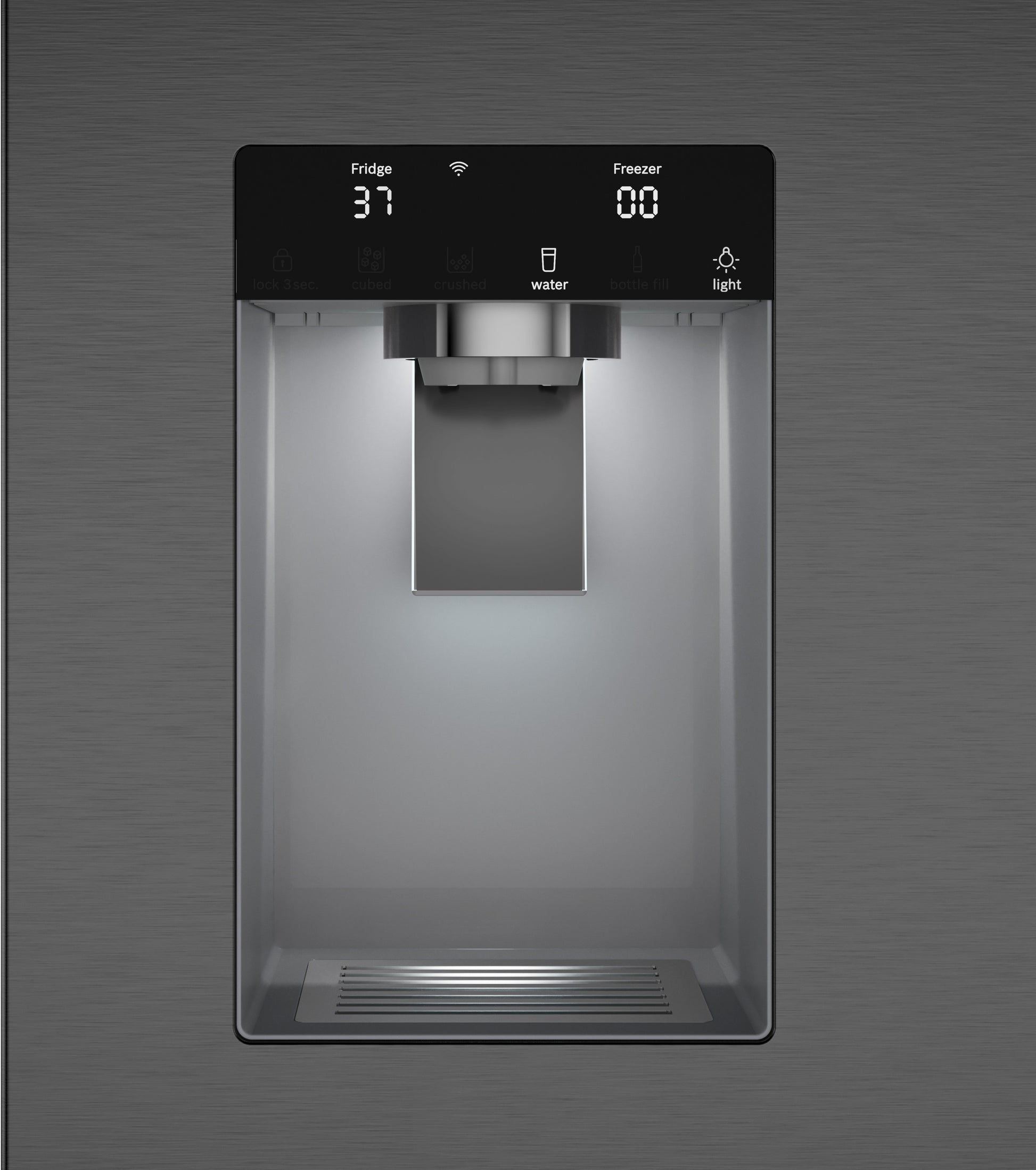 Bosch Standard-Depth 500 Series 26-cu ft 36-in Wide with Ice Maker ( Black Stainless Steel )