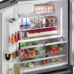 Bosch Standard-Depth 500 Series 26-cu ft 36-in Wide with Ice Maker ( Black Stainless Steel )