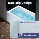 Woodbridge Emilia 32-in x 60-in White with Chrome Trim Acrylic Rectangle Alcove Whirlpool Tub with Drain ( Left Drain )