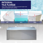 Woodbridge Emilia 32-in x 60-in White with Chrome Trim Acrylic Rectangle Alcove Whirlpool Tub with Drain ( Left Drain )