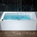 Woodbridge Emilia 32-in x 60-in White with Chrome Trim Acrylic Rectangle Alcove Whirlpool Tub with Drain ( Left Drain )