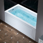 Woodbridge Emilia 32-in x 60-in White with Chrome Trim Acrylic Rectangle Alcove Whirlpool Tub with Drain ( Left Drain )