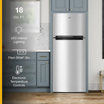 Whirlpool Flexible Storage Bin 17.6-cu ft Standard-Depth 28-in Wide Top-Freezer Refrigerator ( Monochromatic