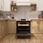 Frigidaire Gallery Stone-Baked Pizza 30-in Glass Top 5 burners 6.2-cu ft Air Fry Convection Oven Slide-In Electric Range (Smudge-Proof Stainless Steel)
